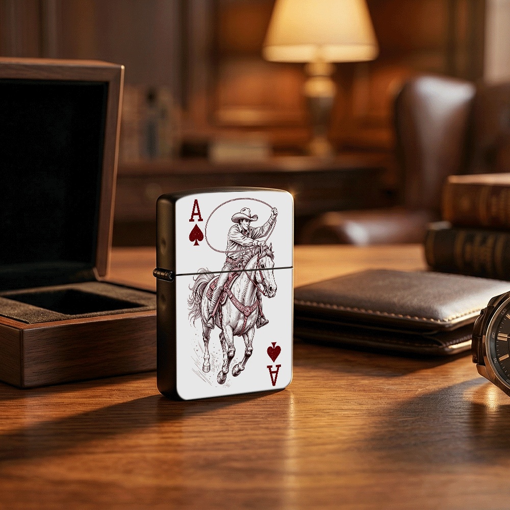 Isqueiro Flip Top com Padrão d - Vintage Collectible Playing Cards avaliação e preço