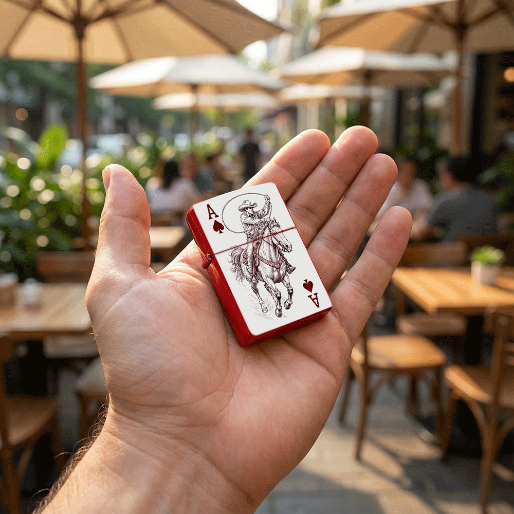 Isqueiro Flip Top com Padrão d - Vintage Collectible Playing Cards avaliação e preço