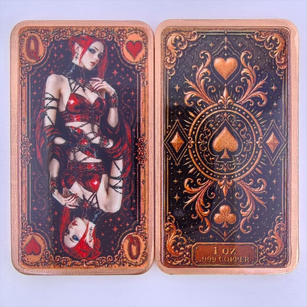 Barra de cobre puro 0,999 onça - Vintage Collectible Playing Cards avaliação e preço