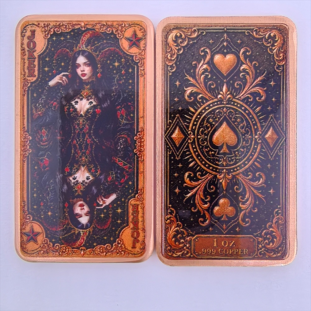 Barra de cobre puro .999 de 1  - Vintage Collectible Playing Cards avaliação e preço