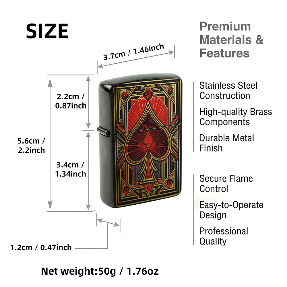 Isqueiro Flip Top Art Déco com - Vintage Collectible Playing Cards avaliação e preço