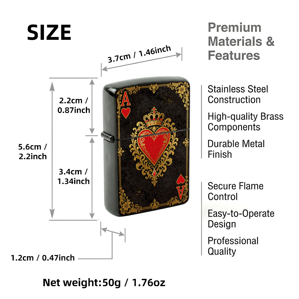 Isqueiro Flip Top Ace of Heart - Vintage Collectible Playing Cards avaliação e preço